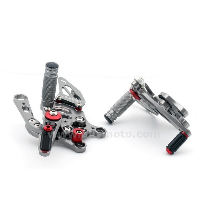 74 Cnc Racing Footrest Rearsets Rear Set Foot Pegs Aprilia Rsv4 2009-2011 Gray@4